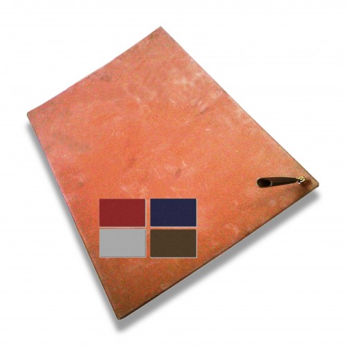 Libro firma: vellutino: ripiano con porta penna cm 50 x 33,5 grigio/marrone/blu/bordeaux