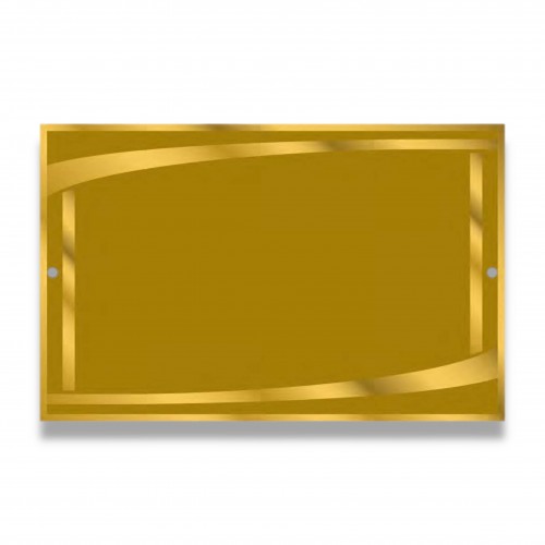 Targa 7 oro bordo oro mm 125 x 80 piana alluminio.