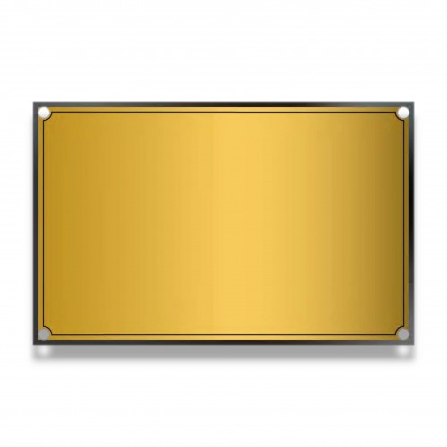 Targa 7 oro bordo nero mm 125 x 80 piana alluminio