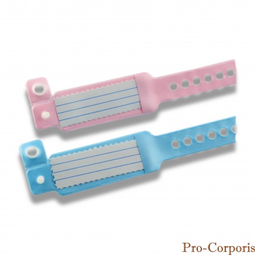 Tanato 2: bracciale identificativo pvc azzurro/rosa.