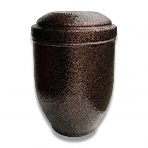 Ceneri urna alluminio sr rame Ø cm 16,5 x 24 h con custodia cellulosa.