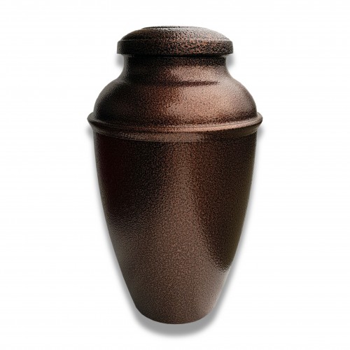 Ceneri urna alluminio an rame Ø cm 17 x 29 h (lt 4) con custodia cellulosa.