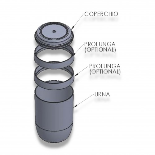 Ceneri urna sedici tp: prolunga (lt 0,5) antracite.